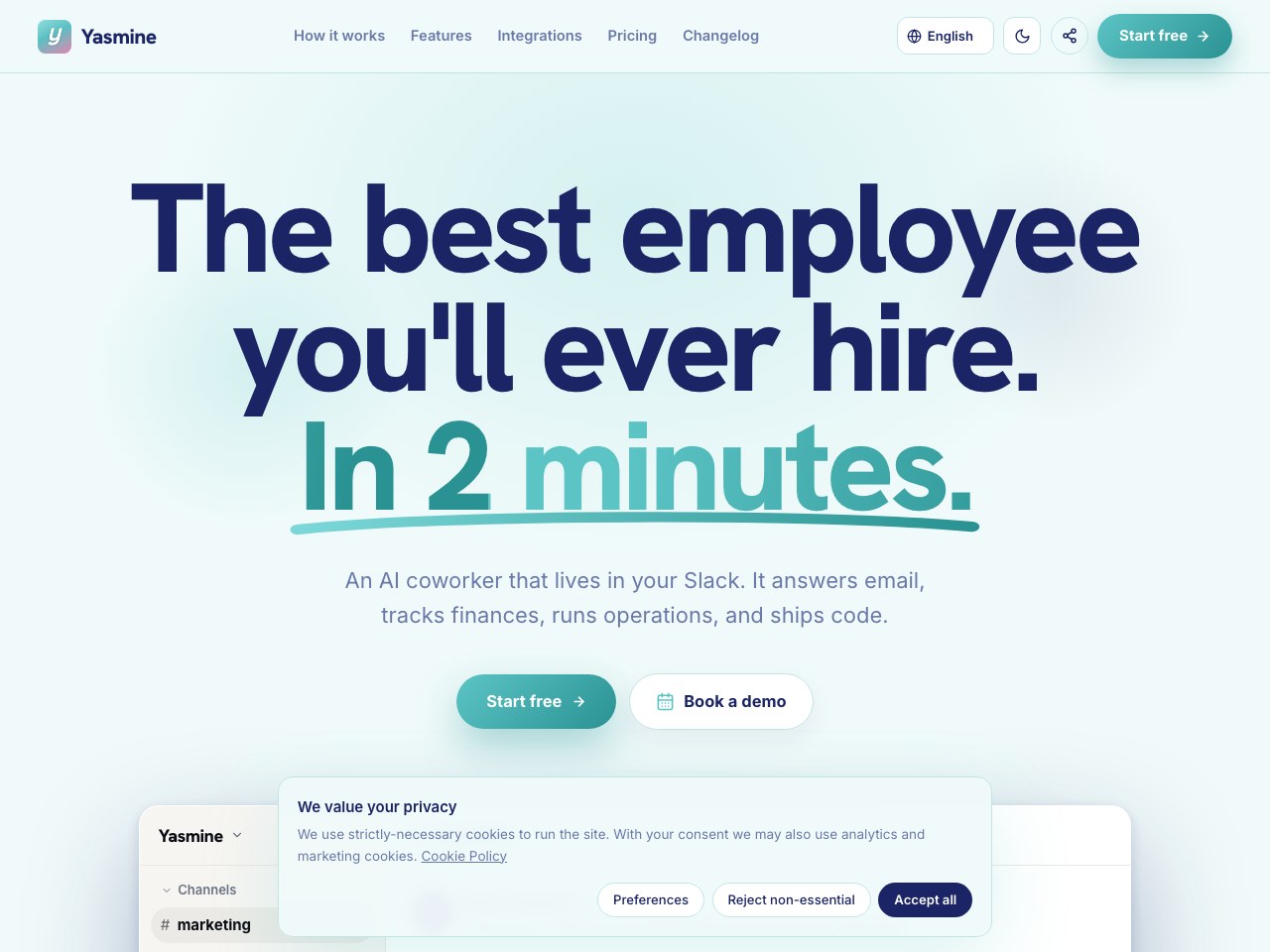Yasmine Works homepage screenshot