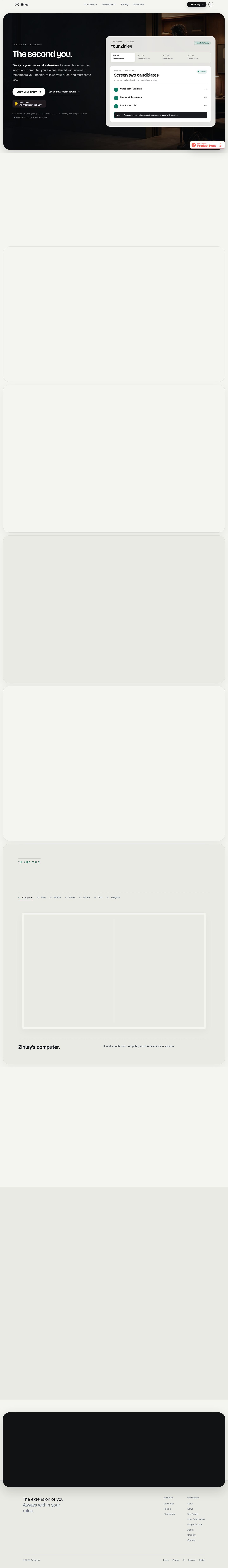 Zinley homepage screenshot